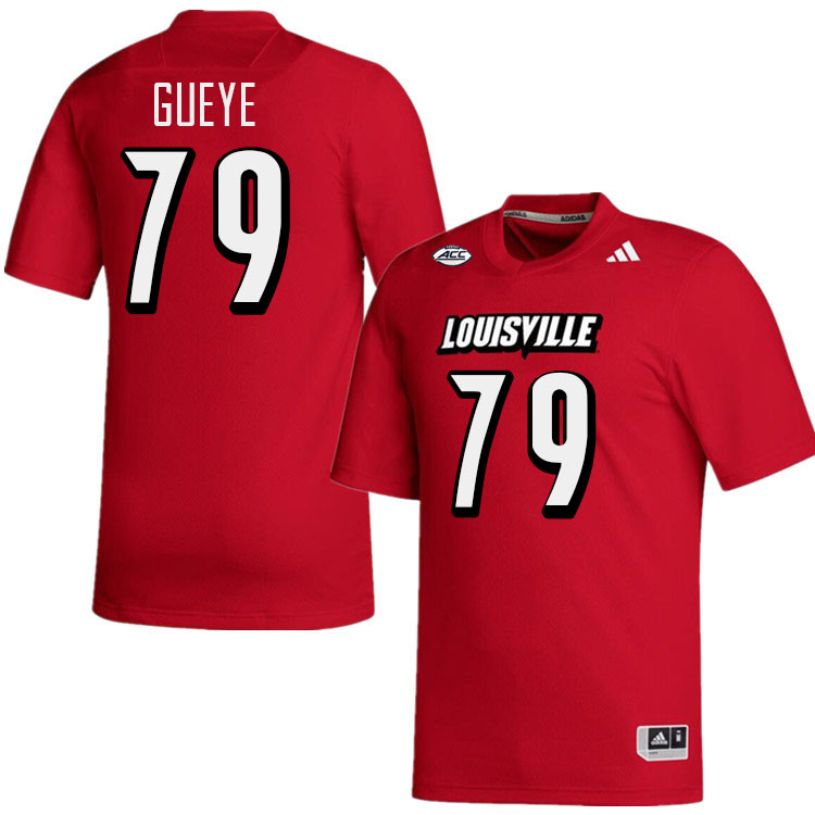 Men #79 Makhete Gueye Louisville Cardinals College Football Jerseys Stitched-Red